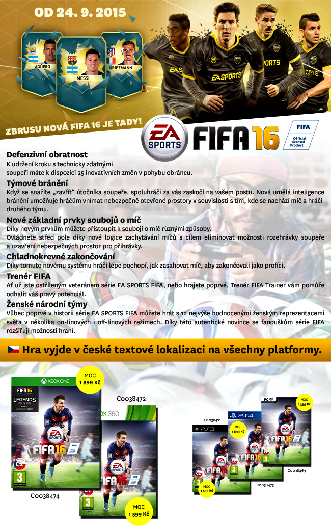 Zbrusu nová FIFA 16 je tady!